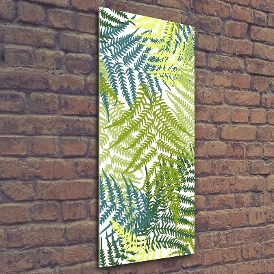 Cuadro decorativo en acrílico brillante vertical hojas de helecho