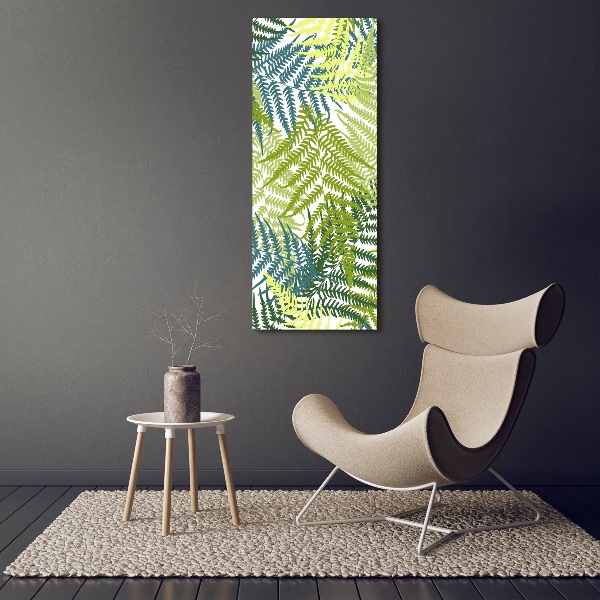 Cuadro decorativo en acrílico brillante vertical hojas de helecho