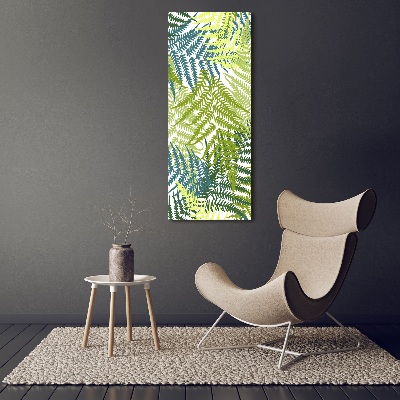 Cuadro decorativo en acrílico brillante vertical hojas de helecho