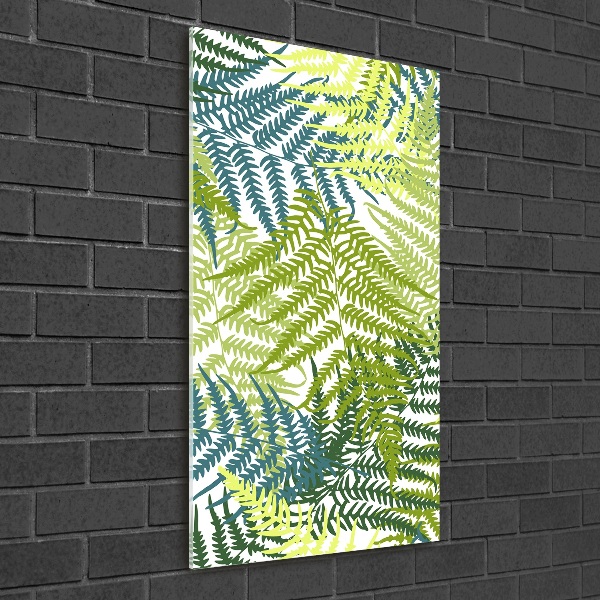 Cuadro decorativo en acrílico brillante vertical hojas de helecho