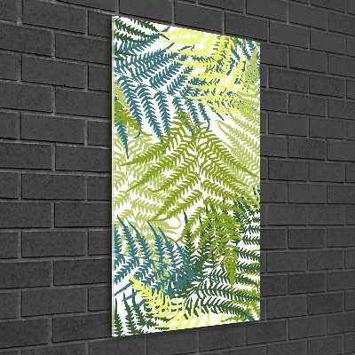 Cuadro decorativo en acrílico brillante vertical hojas de helecho