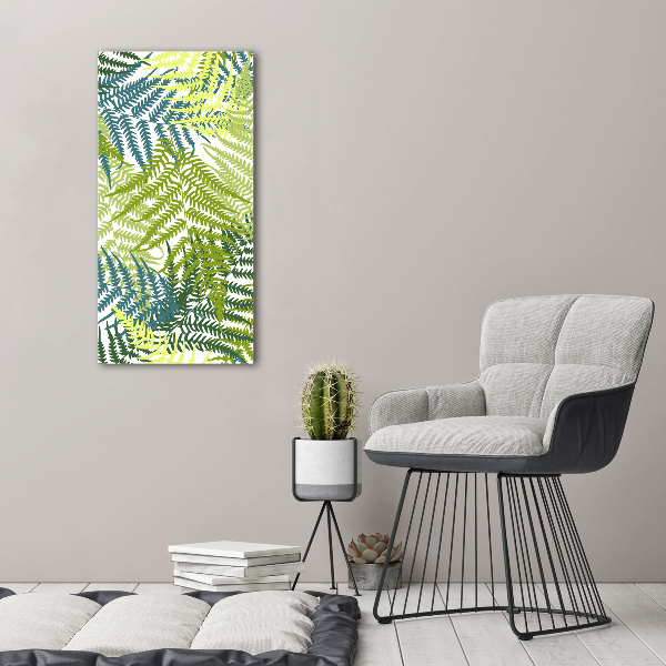 Cuadro decorativo en acrílico brillante vertical hojas de helecho