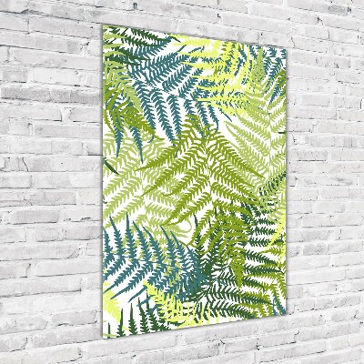 Cuadro decorativo en acrílico brillante vertical hojas de helecho