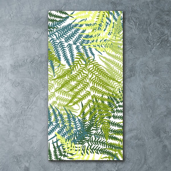 Cuadro decorativo en acrílico brillante vertical hojas de helecho