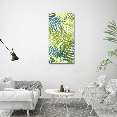 Cuadro decorativo en acrílico brillante vertical hojas de helecho