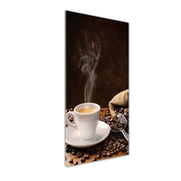 Cuadro decorativo en acrílico brillante vertical Una taza de café