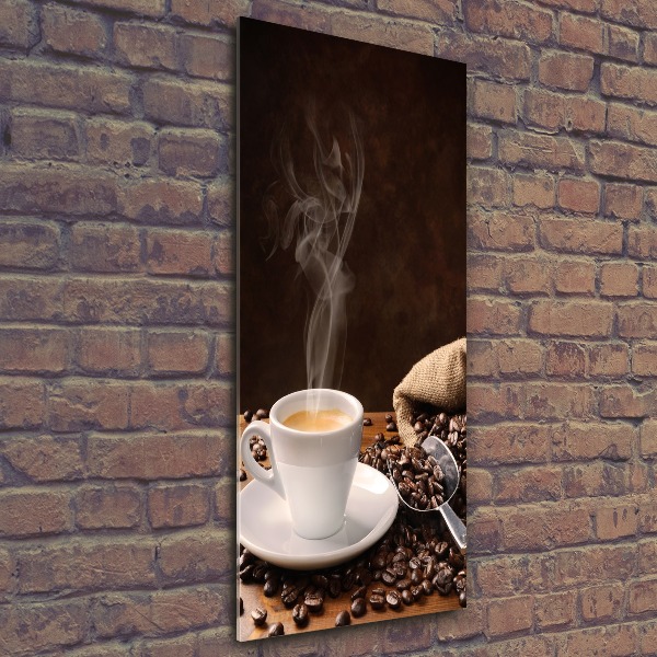 Cuadro decorativo en acrílico brillante vertical Una taza de café