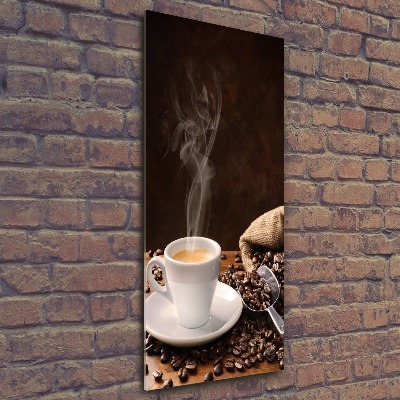 Cuadro decorativo en acrílico brillante vertical Una taza de café