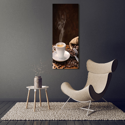 Cuadro decorativo en acrílico brillante vertical Una taza de café