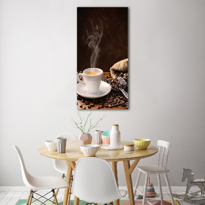 Cuadro decorativo en acrílico brillante vertical Una taza de café