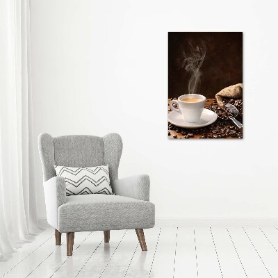 Cuadro decorativo en acrílico brillante vertical Una taza de café