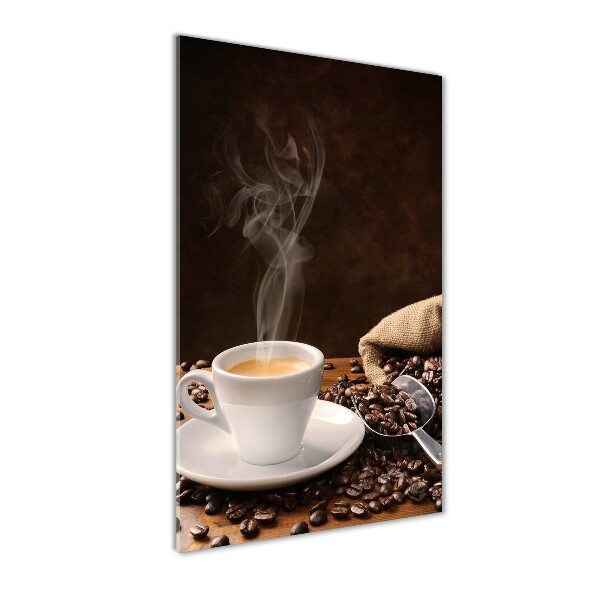 Cuadro decorativo en acrílico brillante vertical Una taza de café
