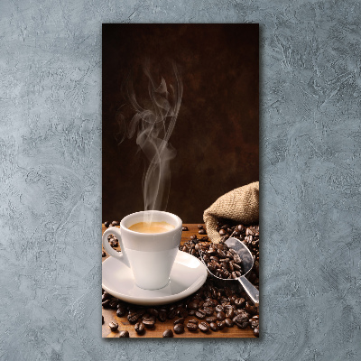Cuadro decorativo en acrílico brillante vertical Una taza de café