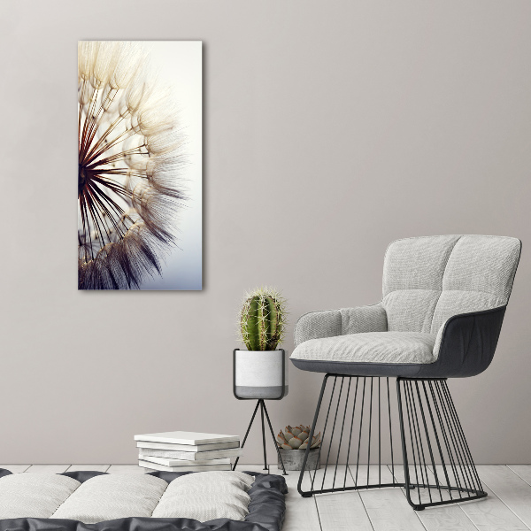 Cuadro decorativo en acrílico brillante vertical Diente de león