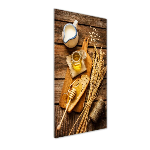 Cuadro de metacrilato moderno efecto cristal vertical Desayuno
