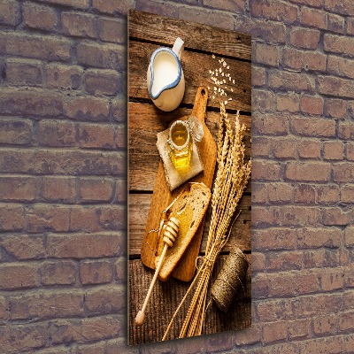 Cuadro de metacrilato moderno efecto cristal vertical Desayuno