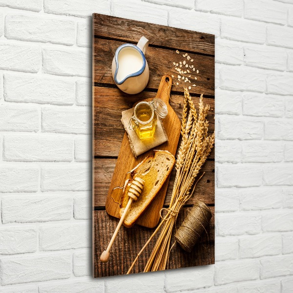 Cuadro de metacrilato moderno efecto cristal vertical Desayuno