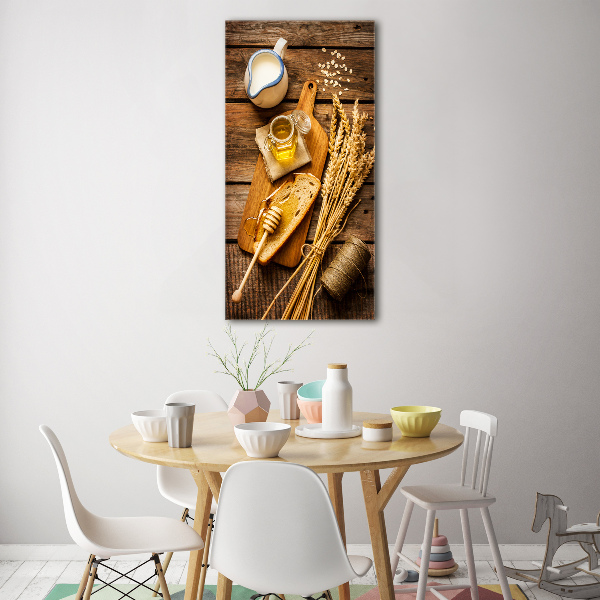 Cuadro de metacrilato moderno efecto cristal vertical Desayuno