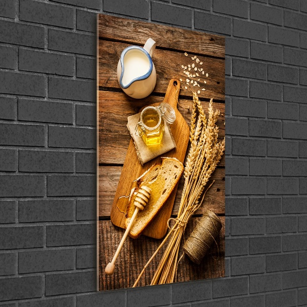 Cuadro de metacrilato moderno efecto cristal vertical Desayuno