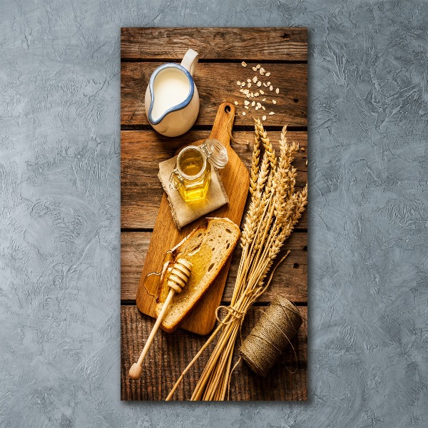 Cuadro de metacrilato moderno efecto cristal vertical Desayuno