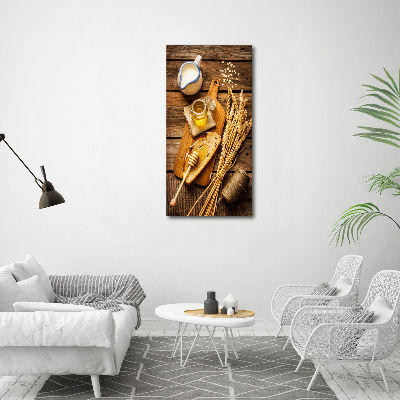 Cuadro de metacrilato moderno efecto cristal vertical Desayuno