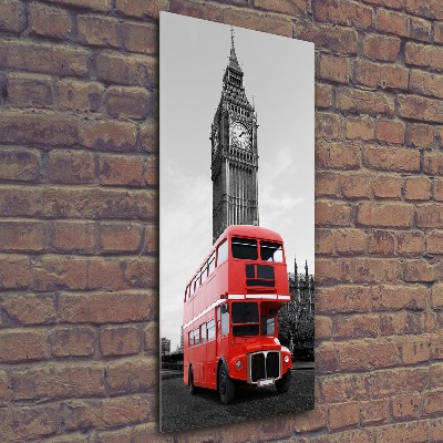 Cuadro de metacrilato moderno efecto cristal vertical autobús de Londres