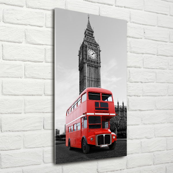 Cuadro de metacrilato moderno efecto cristal vertical autobús de Londres