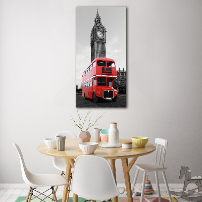 Cuadro de metacrilato moderno efecto cristal vertical autobús de Londres