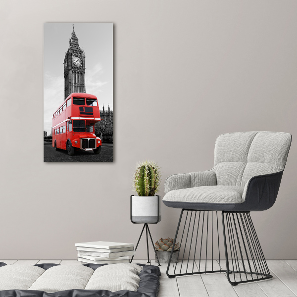 Cuadro de metacrilato moderno efecto cristal vertical autobús de Londres