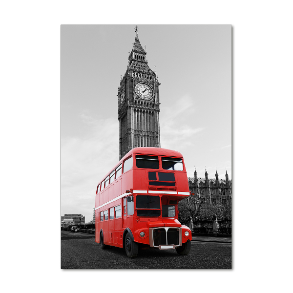 Cuadro de metacrilato moderno efecto cristal vertical autobús de Londres