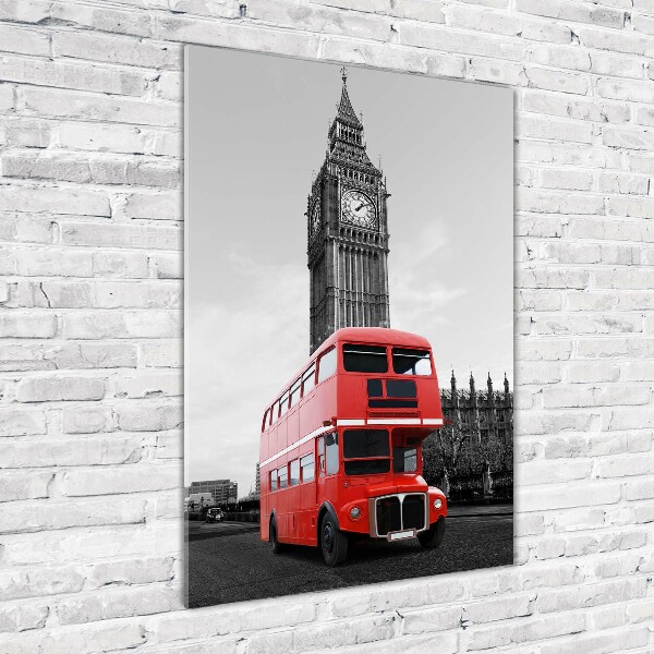Cuadro de metacrilato moderno efecto cristal vertical autobús de Londres