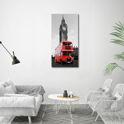 Cuadro de metacrilato moderno efecto cristal vertical autobús de Londres