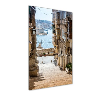 Cuadro decorativo en acrílico brillante vertical Calles de Malta