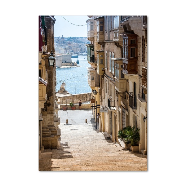 Cuadro decorativo en acrílico brillante vertical Calles de Malta