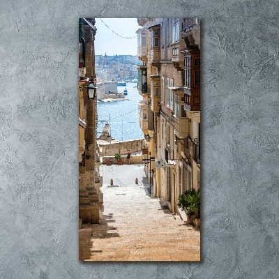 Cuadro decorativo en acrílico brillante vertical Calles de Malta
