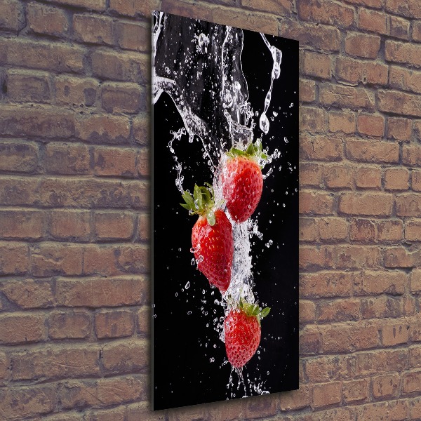 Cuadro decorativo en acrílico brillante vertical fresas