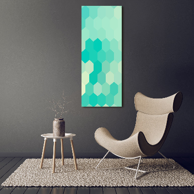 Cuadro decorativo en acrílico brillante vertical Fondo geométrico
