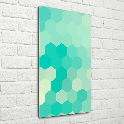 Cuadro decorativo en acrílico brillante vertical Fondo geométrico