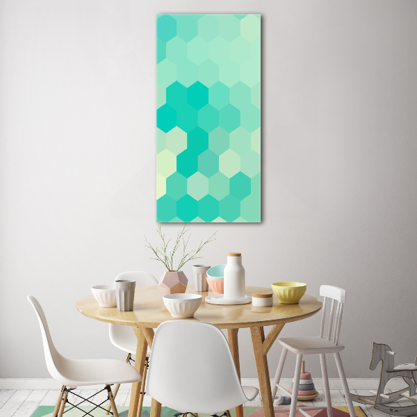 Cuadro decorativo en acrílico brillante vertical Fondo geométrico