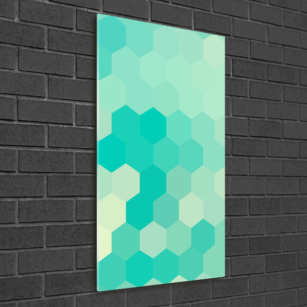 Cuadro decorativo en acrílico brillante vertical Fondo geométrico