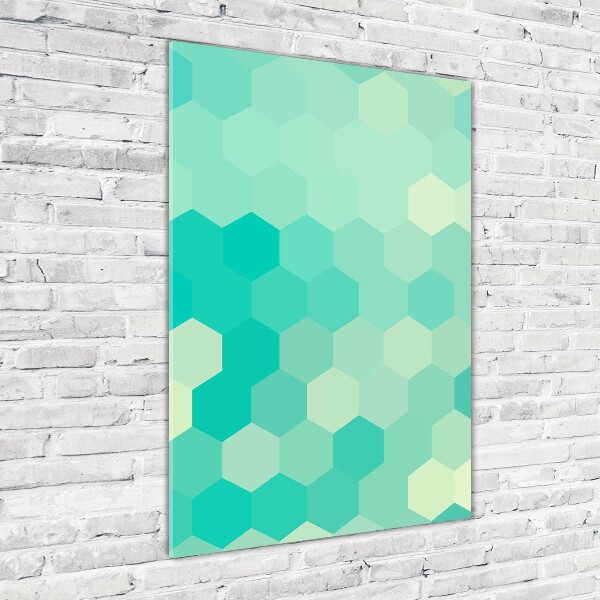 Cuadro decorativo en acrílico brillante vertical Fondo geométrico