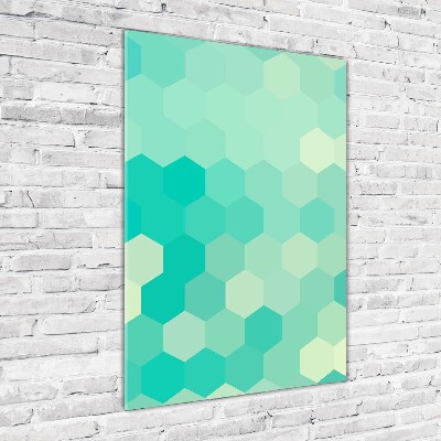 Cuadro decorativo en acrílico brillante vertical Fondo geométrico