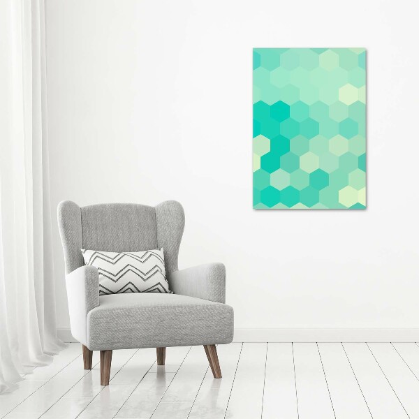 Cuadro decorativo en acrílico brillante vertical Fondo geométrico