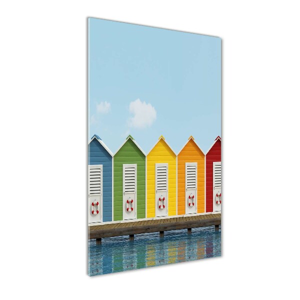 Cuadro de metacrilato moderno efecto cristal vertical Cabañas de playa