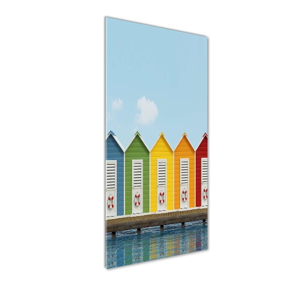 Cuadro de metacrilato moderno efecto cristal vertical Cabañas de playa