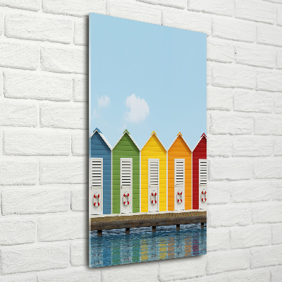 Cuadro de metacrilato moderno efecto cristal vertical Cabañas de playa