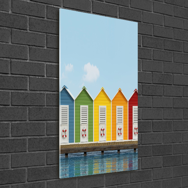 Cuadro de metacrilato moderno efecto cristal vertical Cabañas de playa