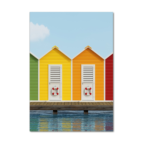 Cuadro de metacrilato moderno efecto cristal vertical Cabañas de playa