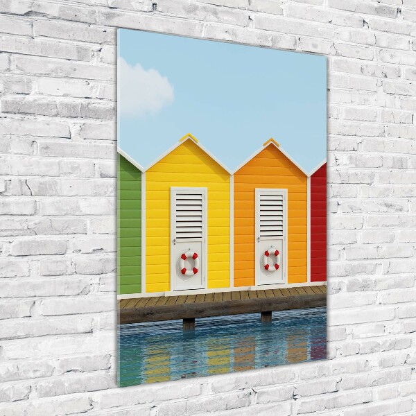 Cuadro de metacrilato moderno efecto cristal vertical Cabañas de playa