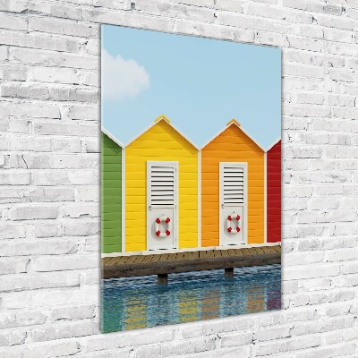 Cuadro de metacrilato moderno efecto cristal vertical Cabañas de playa